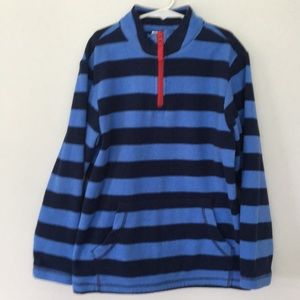 Hanna Andersson Striped Fleece 1/4 Zip Top 140/10